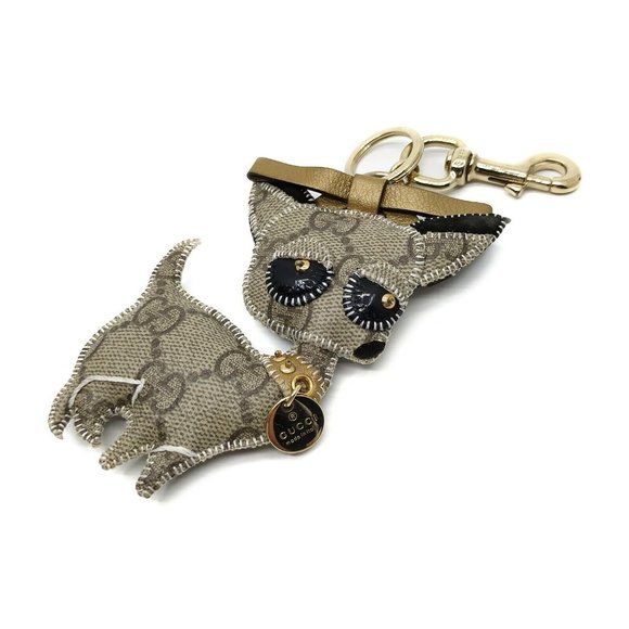 Authentic Gucci Key Ring GG Cat Light Brown - Picture 3 of 8